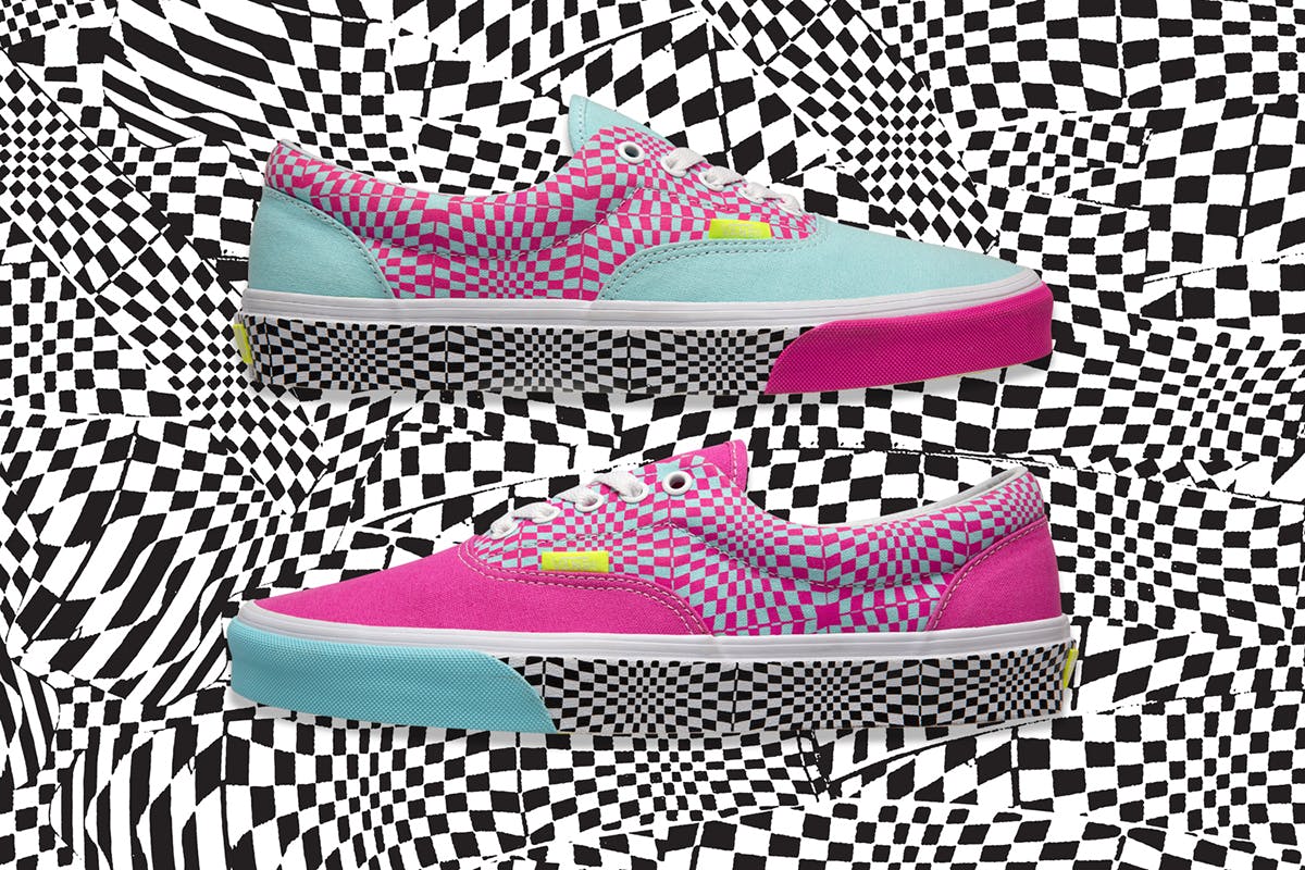 trippy checkered vans